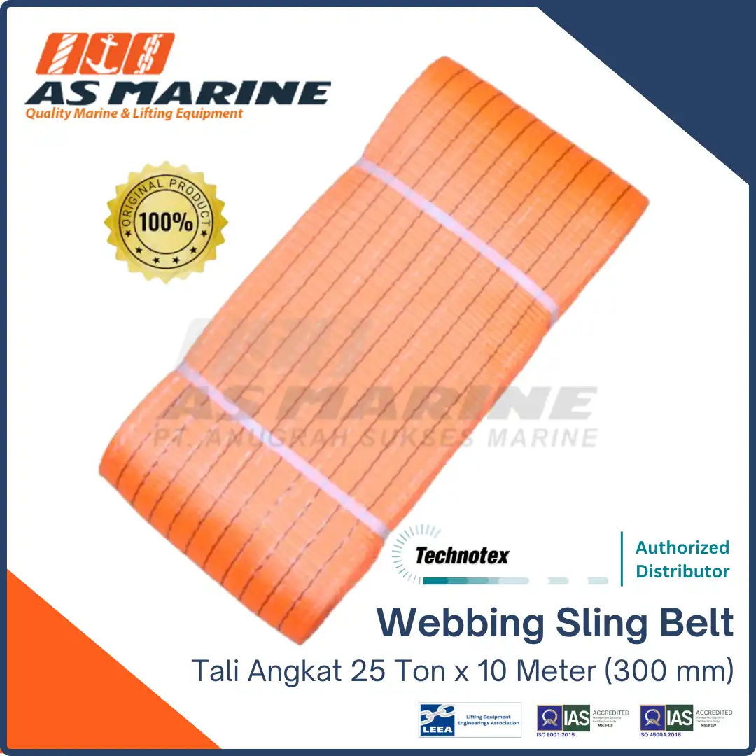 Webbing Sling Belt / Tali Angkat 25 Ton x 10 meter 300 mm Technotex Holland